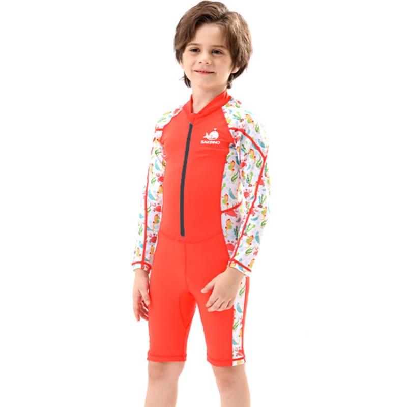 SAKINNO Kids Orange-Red Shorty Wetsuit M