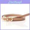 Womens Pu Leather Skinny Belt For Denim Dresses With Alloy Buckle For Casual Wear