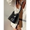 Retro Patent Leather Women's Shoulder Bags Large Capacity Ladies Crossbody Bag Solid Color Female Underarm Bag Tote Handbags