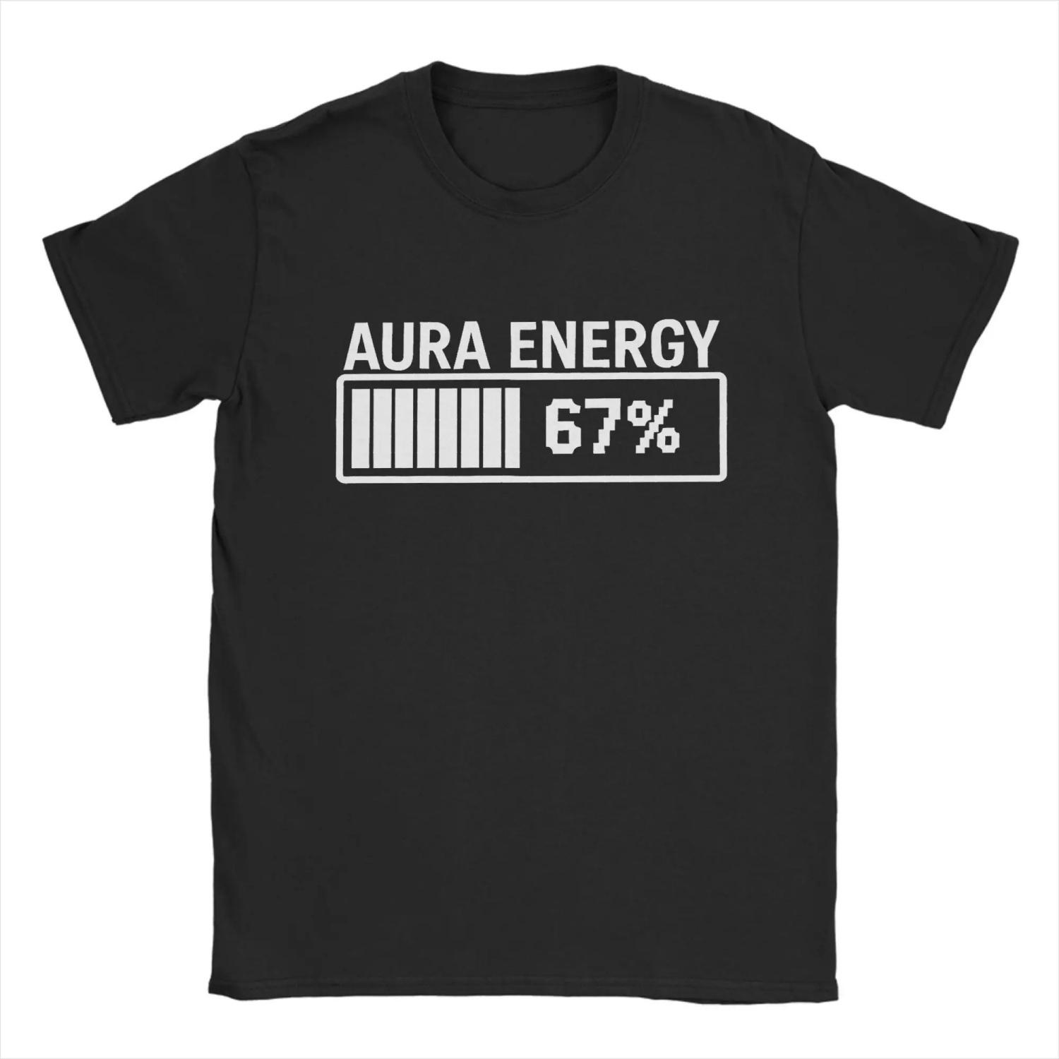 

Aura Energy Funny Six Seven 67 Meme T-Shirts Awesome Pure Cotton Tees Crewneck Short Sleeve T Shirts Printed Clothing XXXXXL чорний