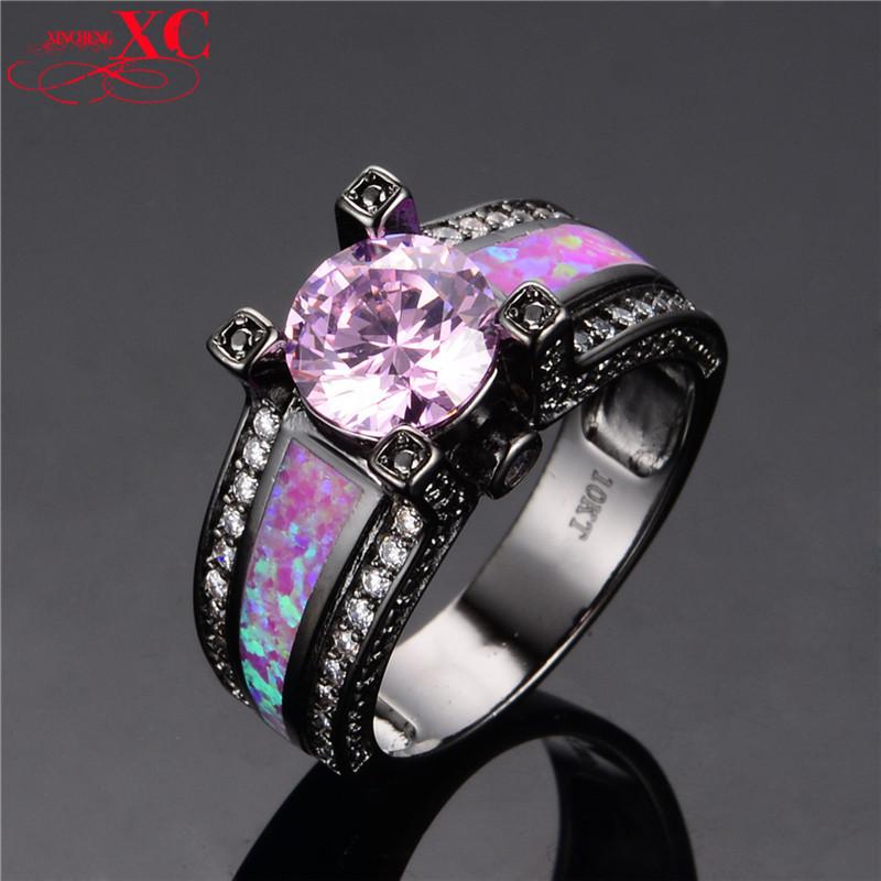 In Wind Black Gold Rose Red Pink Round Diamond Ring Women s Versatile Ring no. 6