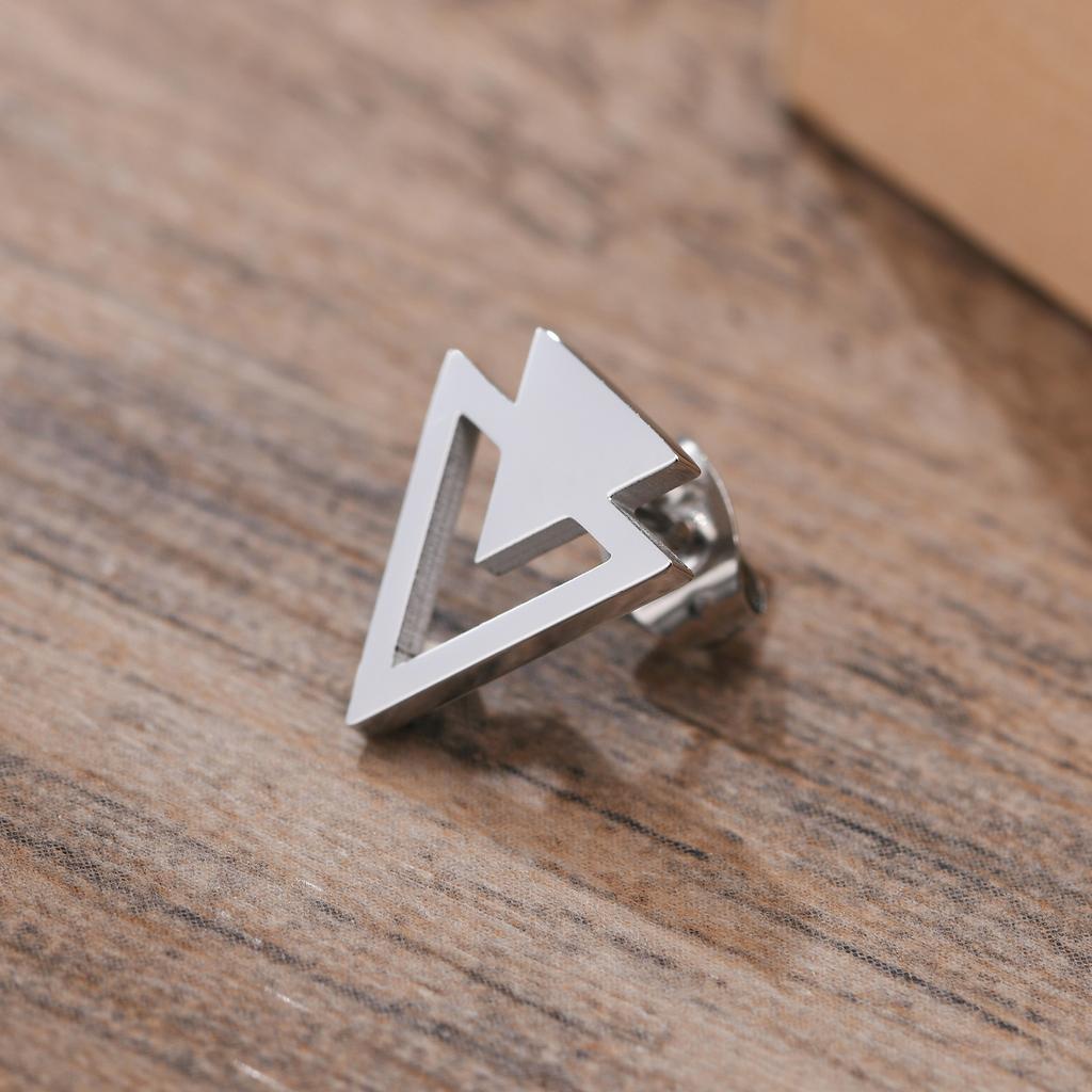 Stud Earring Men,Stainless Steel Double Triangle Arrow Arrowhead Geometric Minimalist Stud Earrings,Simple and Elegant Jewellery