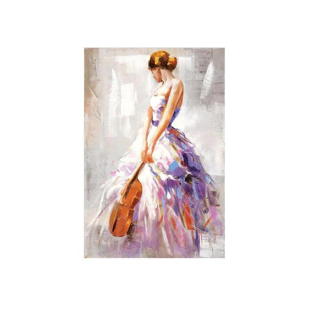 

Абстрактная девушка-балерина, гитара, масло, холст, живопись, постеры и принты, настенные панно для Cuadros, гостиная, домашний декор, без рамки 21cm×30cm NoFrame