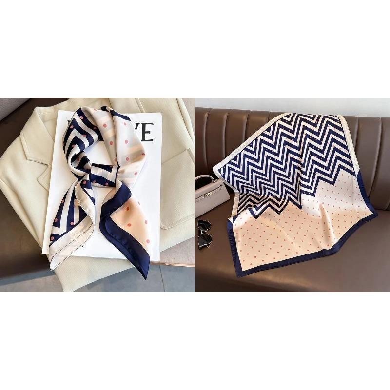 Lenço Quadrado de Seda Estampa Floral de Luxo Mulheres Lenço de Cetim Macio Faixa de Cabelo Lenço de Pescoço Cabeça Hijab Senhora Faixa de Cabelo Foulard Fita de Bolsa