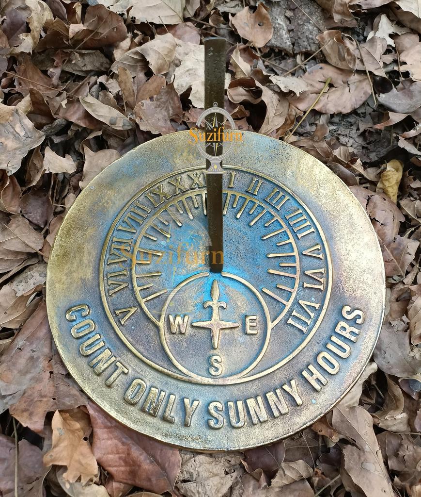 Suzifurn SF1190 Solid Brass Count Sunny Hours Sundial