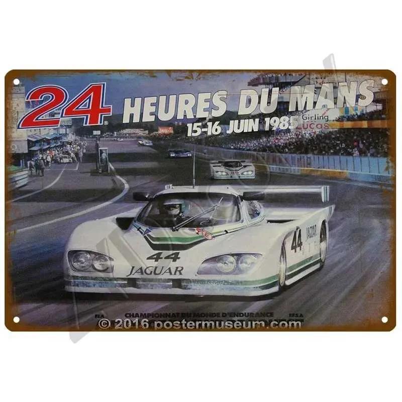 24H Lemans Racing Competition In 1999 Metal Tin Logo Decoration Retro Wall Panel Poster Ic Tinplate Plaid Garage Bar Decoration