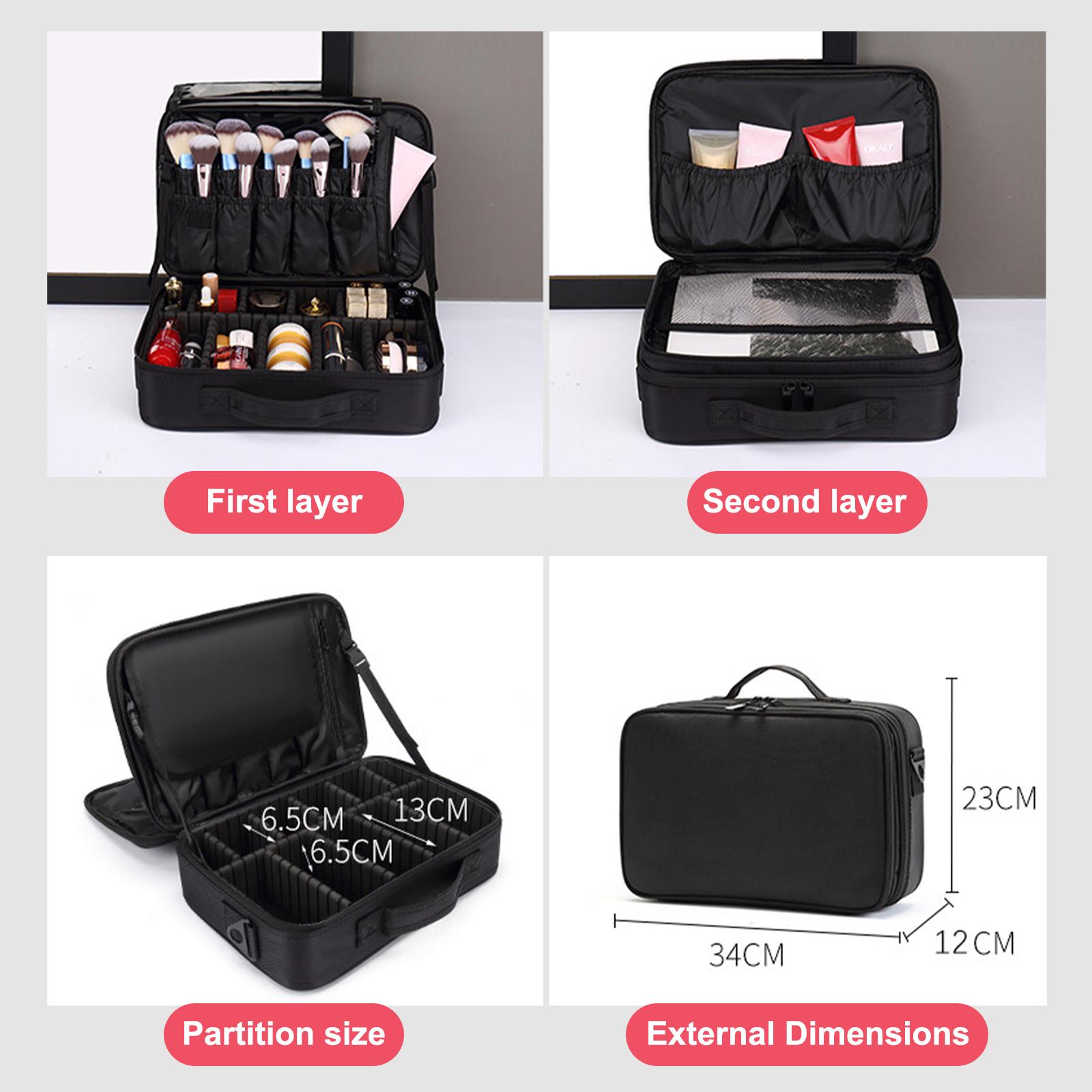 

Large capacity makeup bag professional embroidery tool box beauty nail handheld portable storage bag tool box bag чёрный
