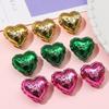 Shiny Peach Acrylic Heart Beads for DIY Christmas Bracelets and Jewelry Crafting