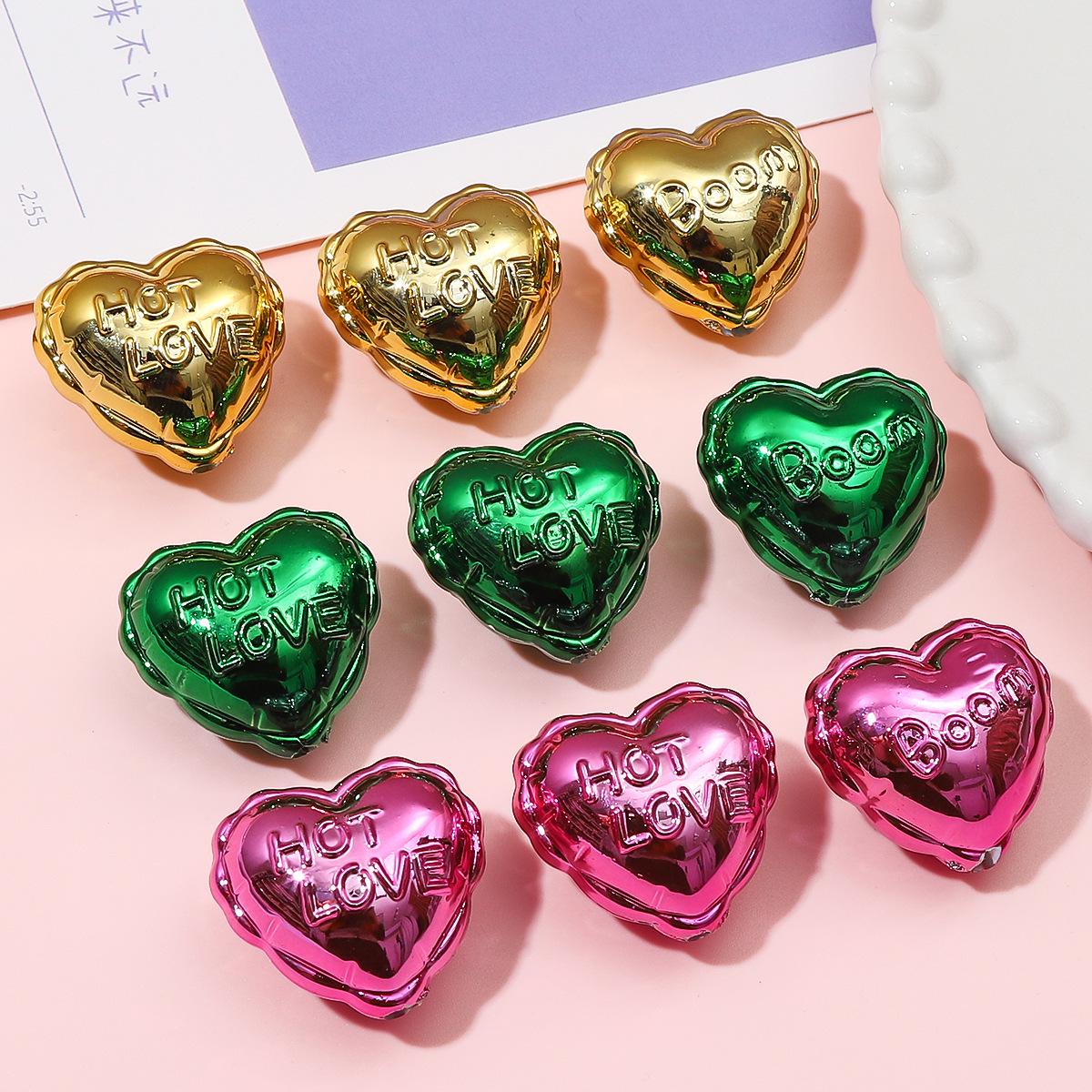 

Shiny Peach Acrylic Heart Beads for DIY Christmas Bracelets and Jewelry Crafting