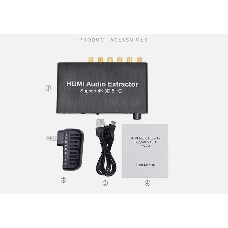 4K 3D 5.1 Channel 5.1CH Audio Extractor Decoder AC3/DTS Sound RCA HD Video Converter for PS4 Xbox DVD Laptop PC To TV Monitor