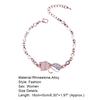 Women Ladies Lovely Cat Pendant Opal Rhinestone Bangle Bracelet Chain Jewelry for Daily Life