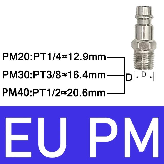 Pneumatic European Connector EU Standard Fittings For Compressor Male and Female Thread Quick Release Coupling Air Hose Fitting