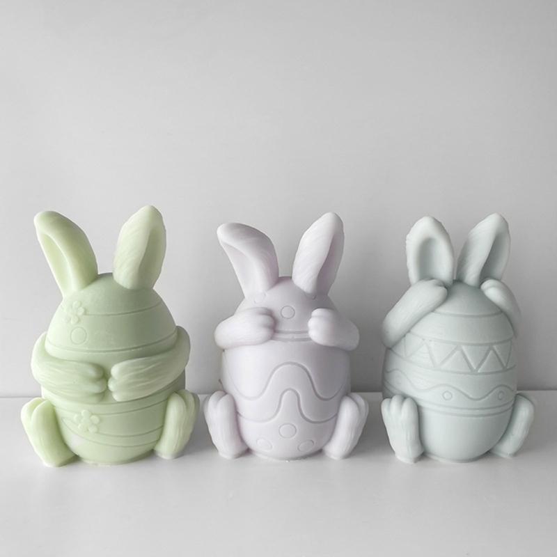 Face-less Rabbit Candle Mold Diy Cover Your Eyes Mouth and Ears Rabbit Aromatherapy Candle Gypsum Incense Stone Mold