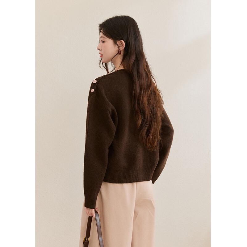 Women's Puppy Jacquard Round Neck Knitted Pullover Sweater