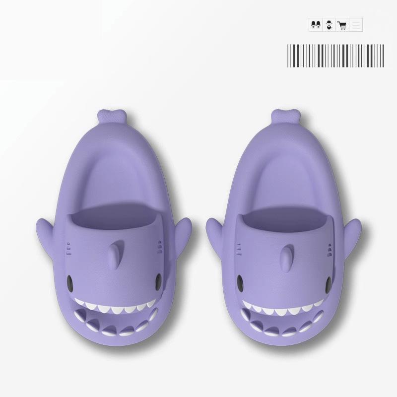 4cm Thick Sole Shark Slippers: Fun Cartoon EVA Slippers for Women, Men & Kids - Unique Stepping Sensation