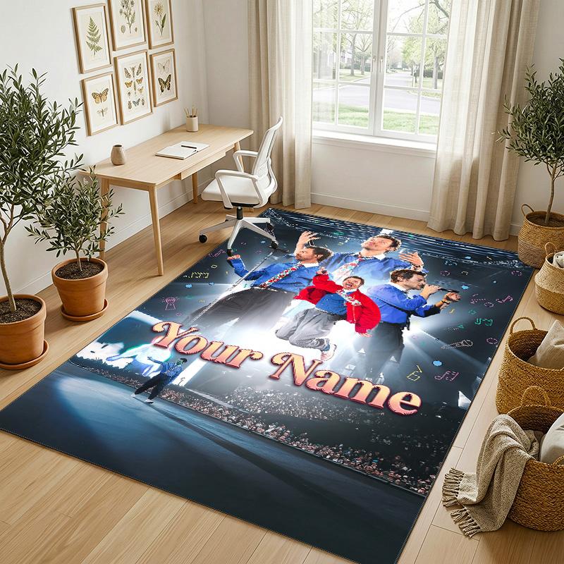 Personalized Crystal Velvet Carpet,Harry Styles Custom Printed Name, Plush Area Rug For Home Indoor Decor