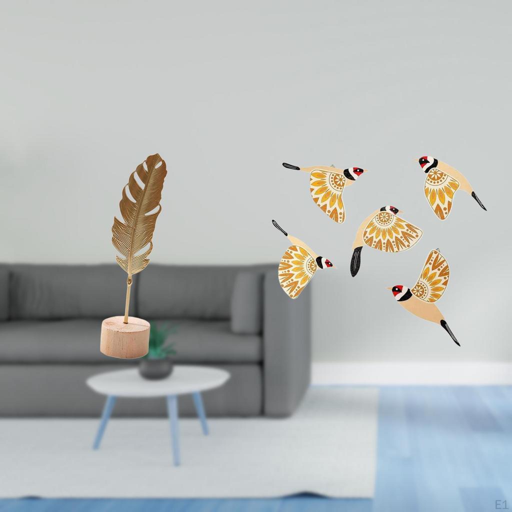 Nordic Metal Sculpture Figurine Abstract Table Ornament Creative Home Party Decor Wooden Bird Wall