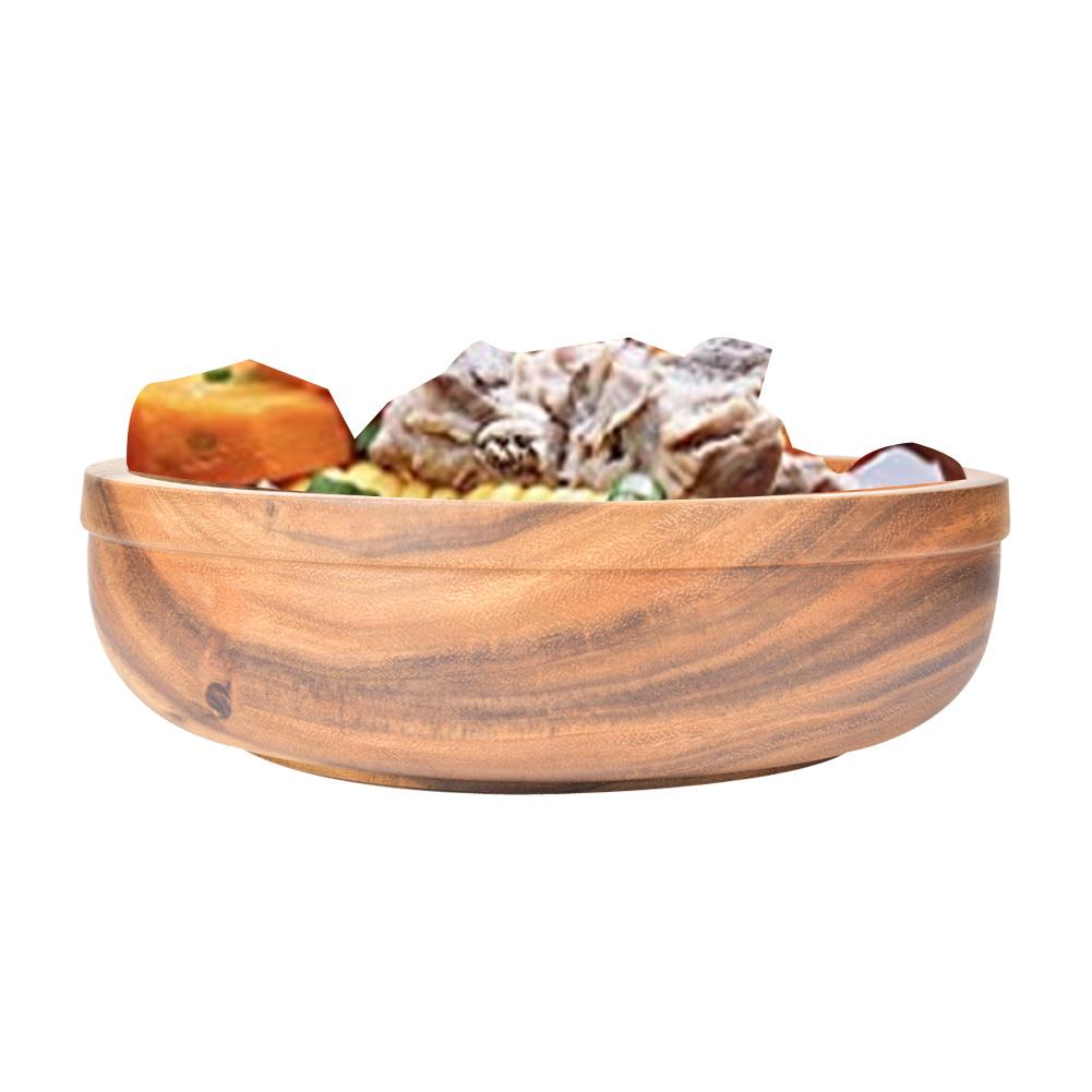 Wooden Salad Bowl Food Fruit Container Dish Tableware Kitchen Utensils30x9cm