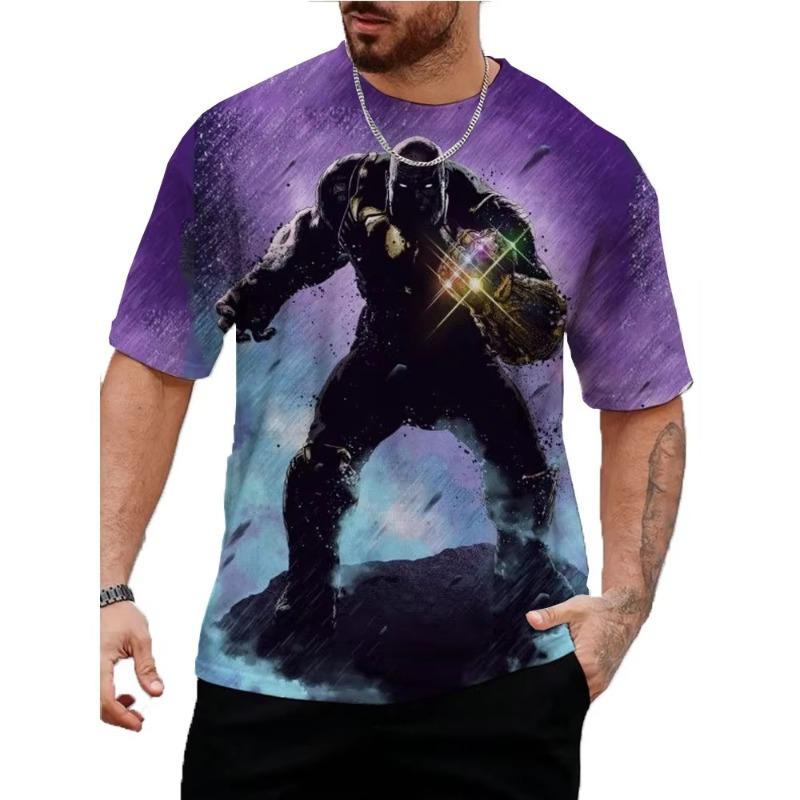 2026 Summer Men's Thanos 3d Printed T-Shirt Fashion Round Neck Short Sleeve Casual Street T Shirt Men Tops Clothing