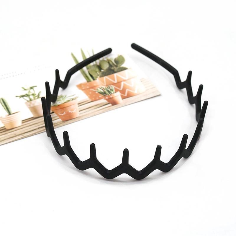 Buntes, wellenförmiges koreanisches Zahnkamm-Haarband - Rutschfest, schonend zum Haar, Bequemer Sitz, Ideal zum Bändigen von Babyhaaren.