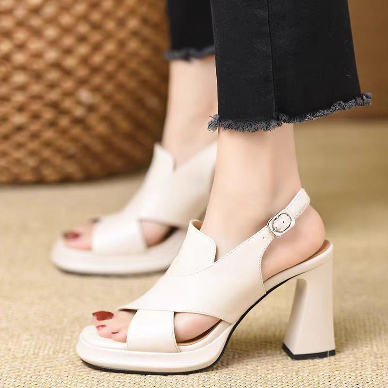 Fashion 2025 Summer High Heel Sandal for Women Female Shoe Open Toe All-Match Platform Buckle High-heeled Gladiator Girls High Heels