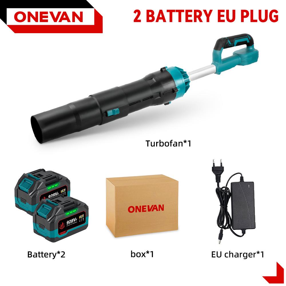 

ONEVAN 8000 Вт Бесщеточный Электрический Турбовоздуходув Реактивный Вентилятор 400 м/с Аккумуляторная Ручная Воздуходувка для Листьев Инструмент для Сдувания Пыли для Аккумулятора 21 В 18 В 2*928VF Battery-EU