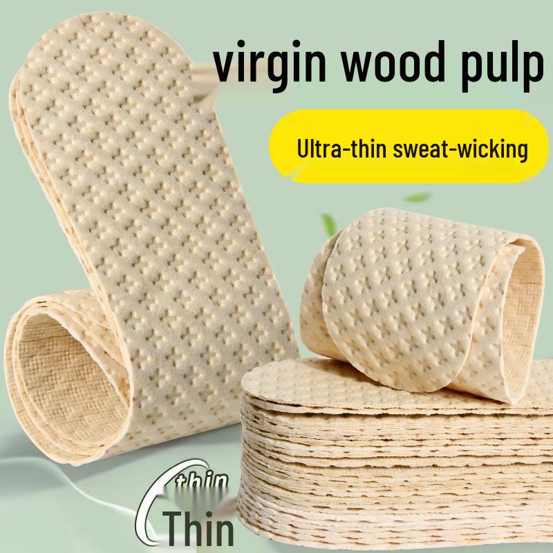 Ultra-Thin Breathable Odor-Resistant Disposable Wood Pulp Insoles for Men and Women