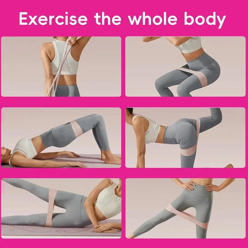 Pilates Yoga Resistance Band for Women Elastic Stretch Bands Portable Fitness Core Strength Toning Flexibility Training 3