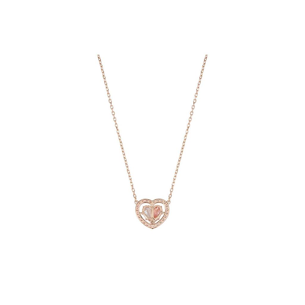 Swarovski Gema Symmetrical Heart Cubic Zirconia Necklace Women Necklace Pink 5653007