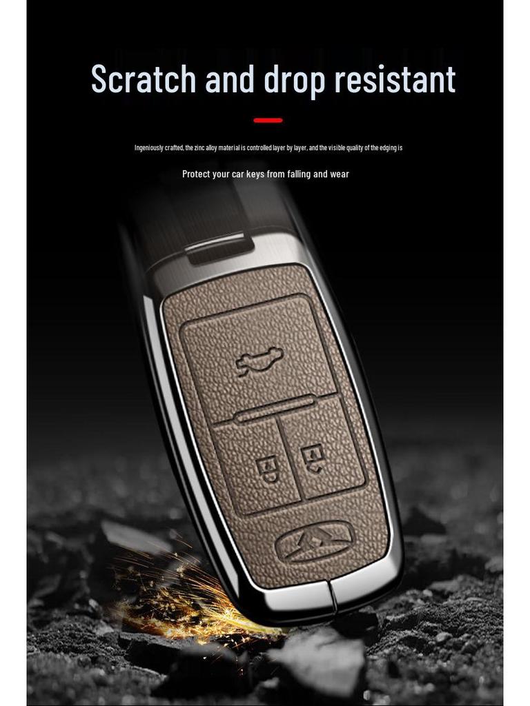 Compatible with 2021 Chery Kaiyi Xuanjie PRO and 2022 Models, This Car Key Case Features a Durable Metal Buckle.