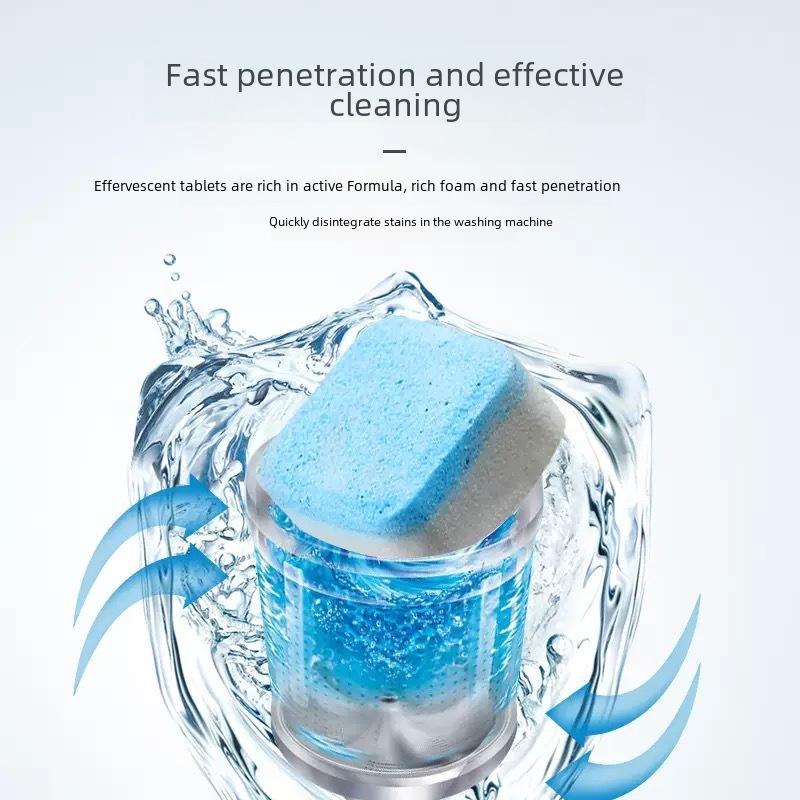Comprimidos Efervescentes para Limpeza de Tambor de Máquina de Lavar - Descalcificação Doméstica, Remoção de Manchas e Esterilização.