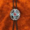 1 Pc Braided Shoestring Totem Bolo Tie Carved Charm Cowboy Necktie Necklace