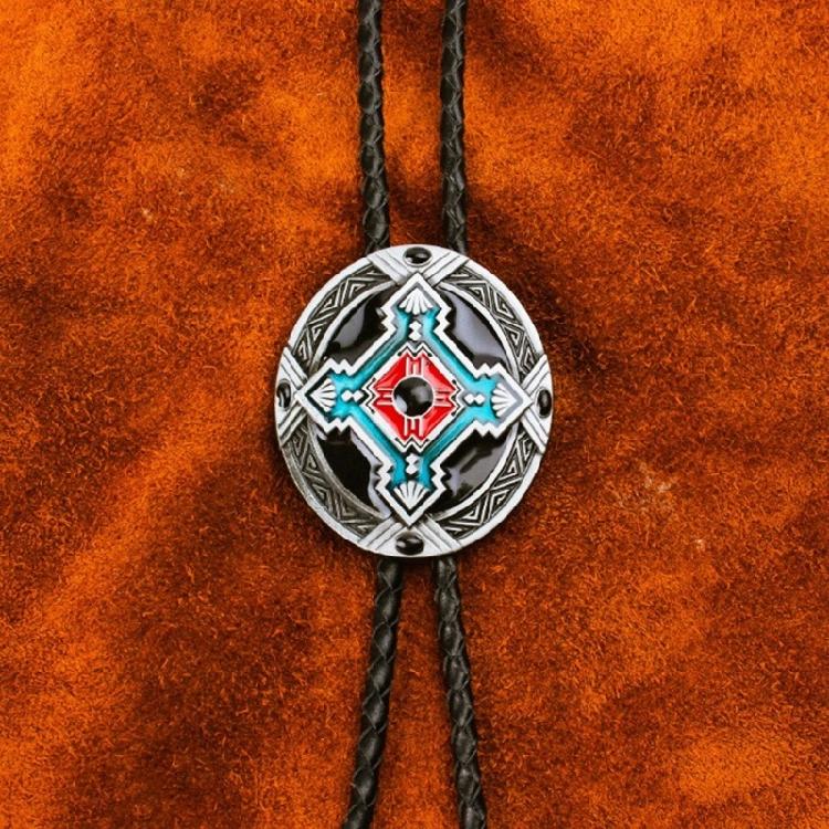 1 Pc Braided Shoestring Totem Bolo Tie Carved Charm Cowboy Necktie Necklace