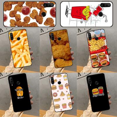 French Fries Burger Pizza For Huawei P20 P40 Lite P60 P30 Pro Nova 5T 9 10 SE 12s 12i 11i Y90 Y70 Y60 Y61 Y72 Y91 Case