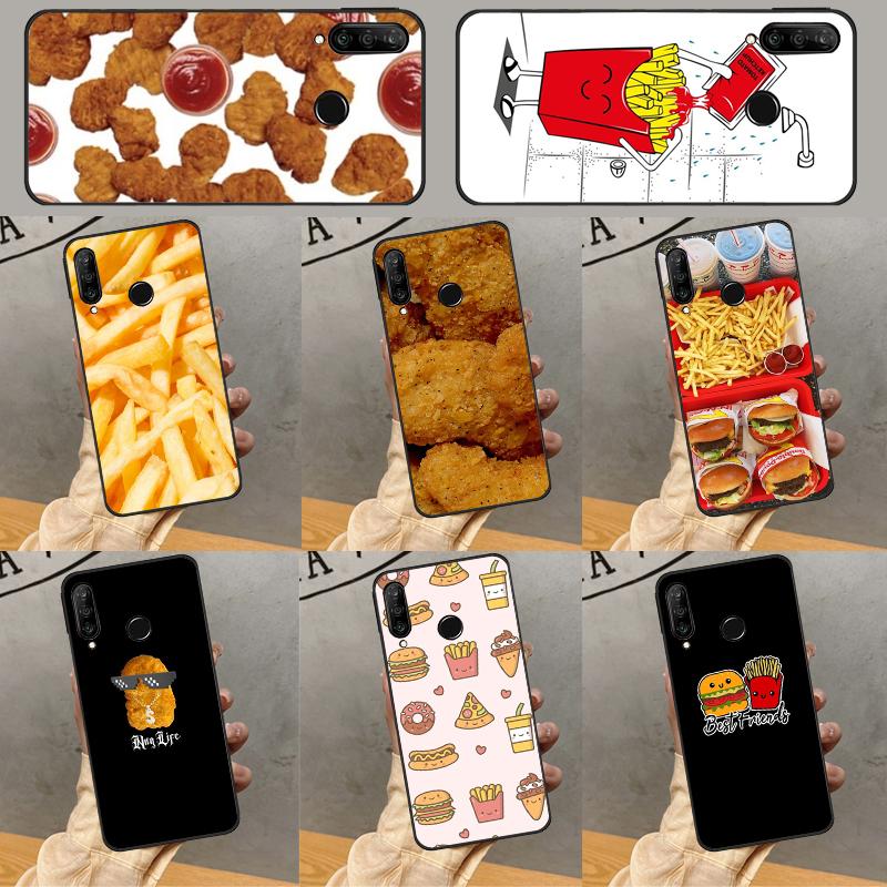 Pommes Burger Pizza Für Huawei P20 P40 Lite P60 P30 Pro Nova 5T 9 10 SE 12s 12i 11i Y90 Y70 Y60 Y61 Y72 Y91 Hülle
