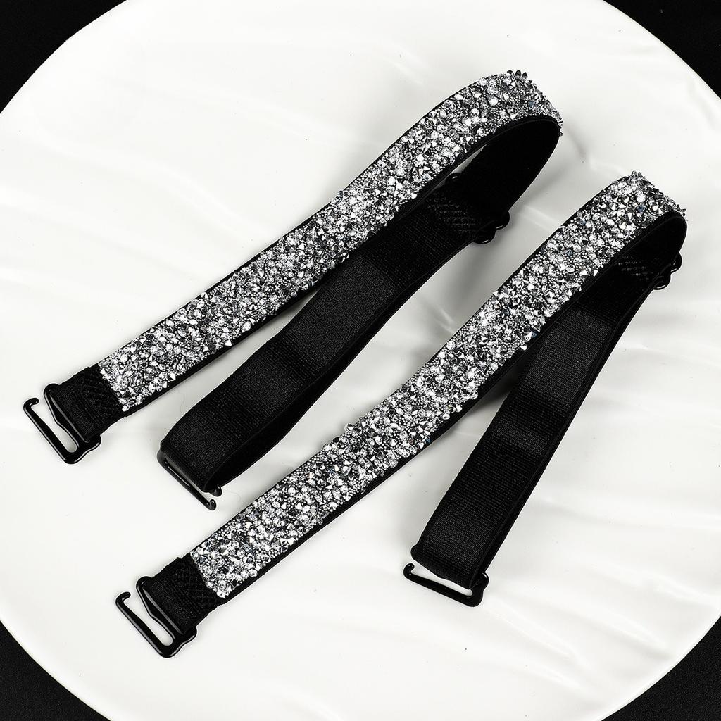 1Pair Elegant Rhinestone Shoulder Strap, Shiny Broken Diamond Shoulder Strap, Removable Decorative Shoulder Strap Female, Adjustable