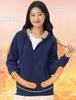 KEFITEVD Thick and Hoodie with Loose Perfect for and Winter Solid Size 2XL Women's Fleece-Lined Hoodie, Warm, Zip-Up Hood, Fit, Outdoors, Camping,