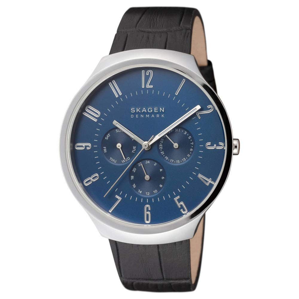 

SKAGEN Grenen Silver Blue Black Leather SKW6535 Watch [Skagen] Men s [Item]
