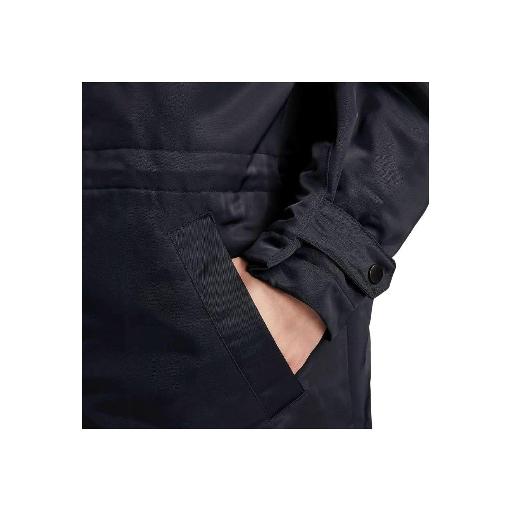 Nike Letter B Logo Embroidered Hooded Mid-Length Long Sleeve Coat Men Coats Black FB7321-010