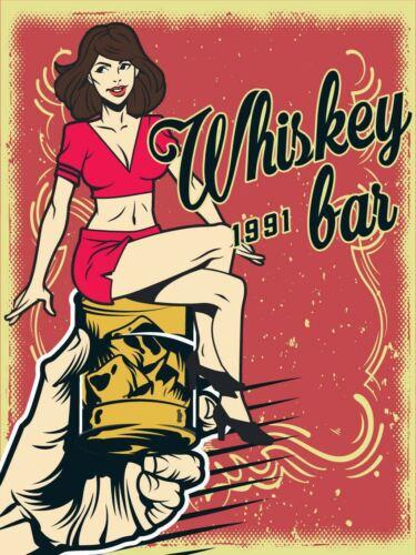

Whiskey Bar 1991 Vintage Retro Metal SignAluminum 20x30cm（7.8x11.8inch）