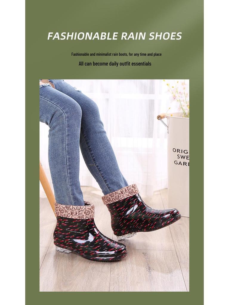 Crystal Warmth Damen Rutschfeste Wasserdichte Gummistiefel - Modisch, Verschleißfest, Samtgefüttert für Alle Jahreszeiten