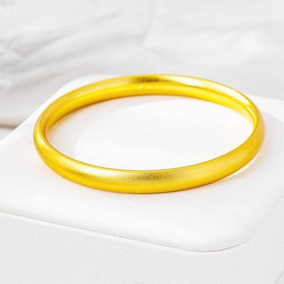 Vintage-inspired Frosted Loach Bangle: National Tide Vietnamese Sand Gold Bracelet with Durable Color Retention