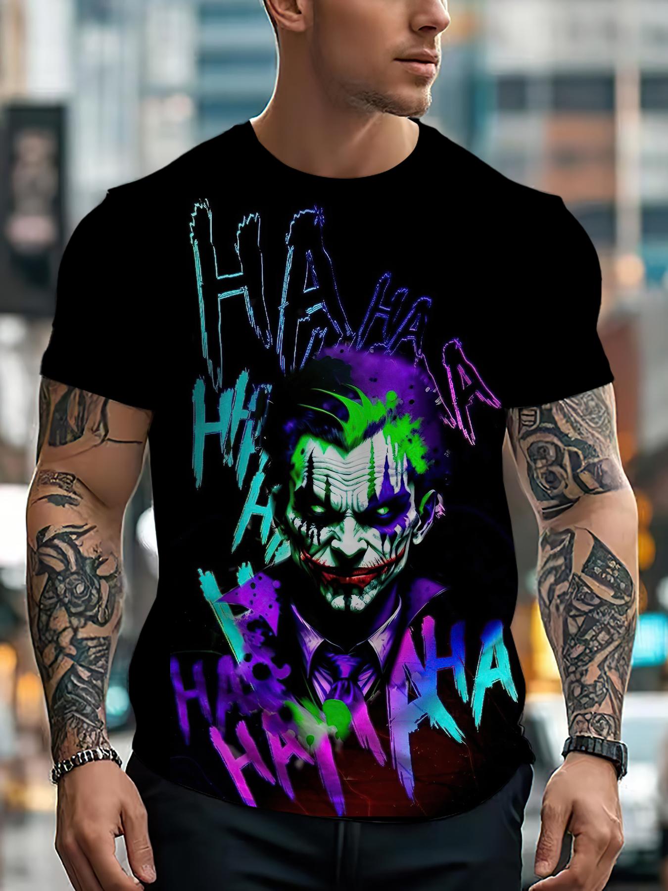 

Summer Clown Pattern 3D Printed T-shirt Casual Fashion Trend Short Sleeved Top Soft and Comfortable Lightweight Men s Round Neck Clothing 2XL