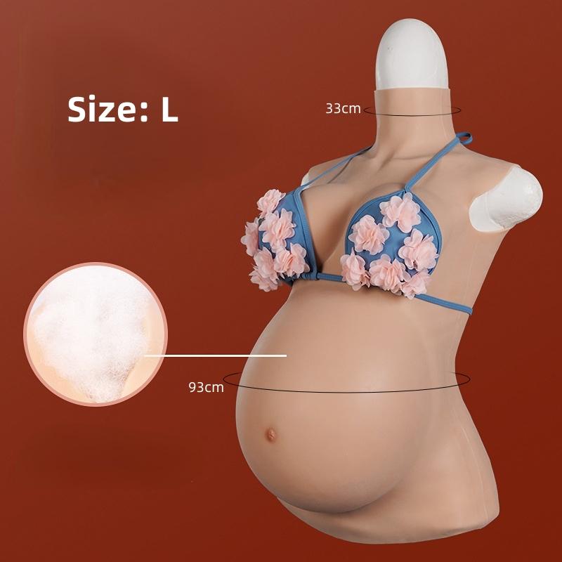Men's Cosplay Costume Soft Silicone Pregnancy Belly Breast Simulation Experience Sexy Erotic Adult Underwear