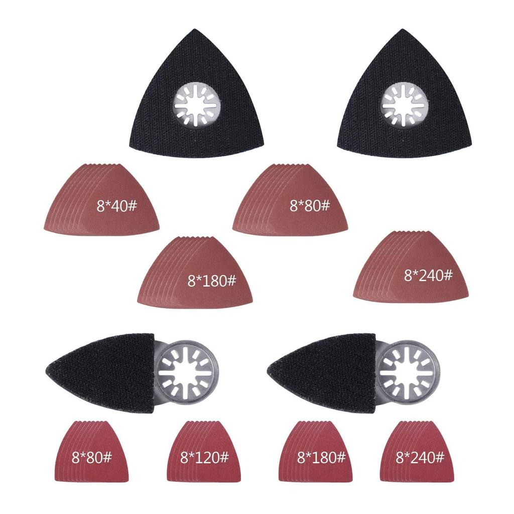 Ligefoy Replacement Blade Sandpaper and Sanding Compatible with and HiKOKI Set for Abrasive Tools and Woodworking Multi-Tool Set, Pads, Bosch, Makita,