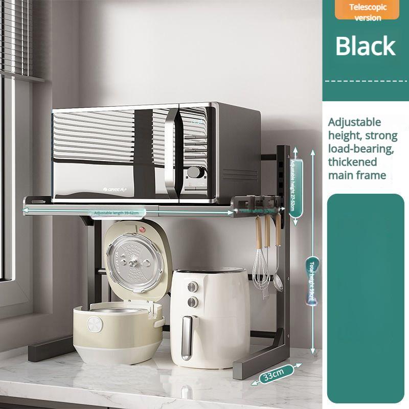 Table Top Multi-Layer Retractable Microwave Oven Thickened Storage Rack Kitchen Household Storage Oven Pot Rack Partition Rack