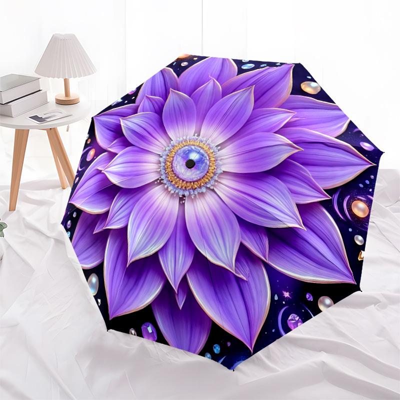 1 Stück Kosmisches Lotus Mandala Faltbarer Regenschirm, Langlebig, Geeignet für Outdoor-Aktivitäten oder Regen, Geeignet für den Weg zur Arbeit yy251027083