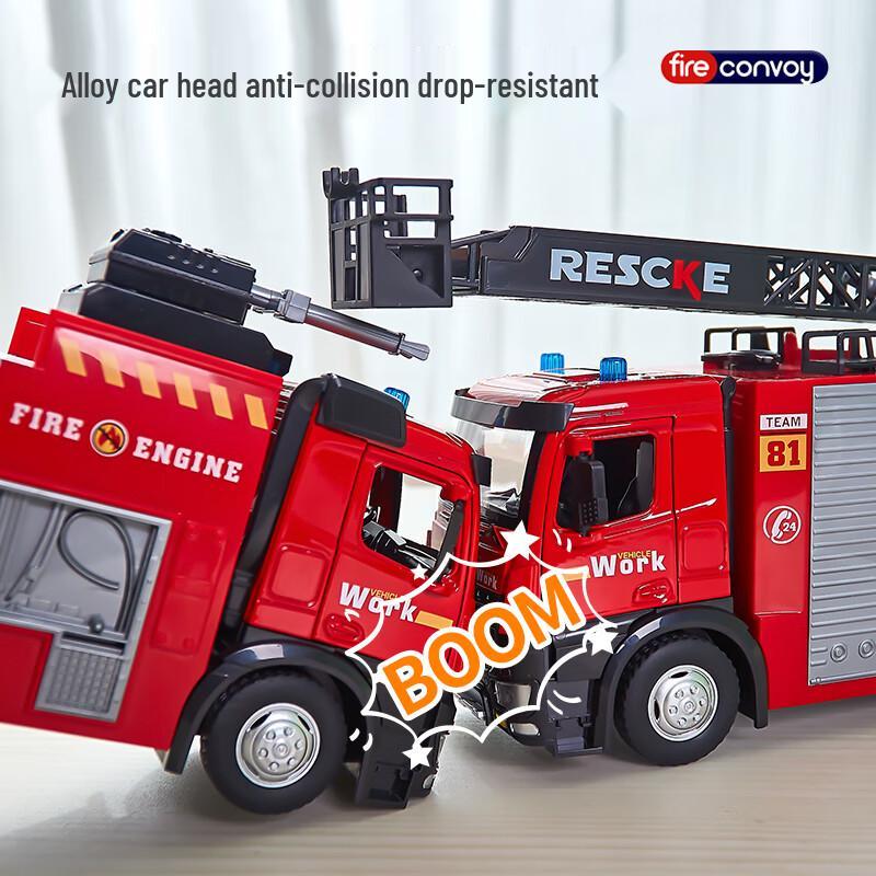 Large Alloy Ladder Fire Truck Toy