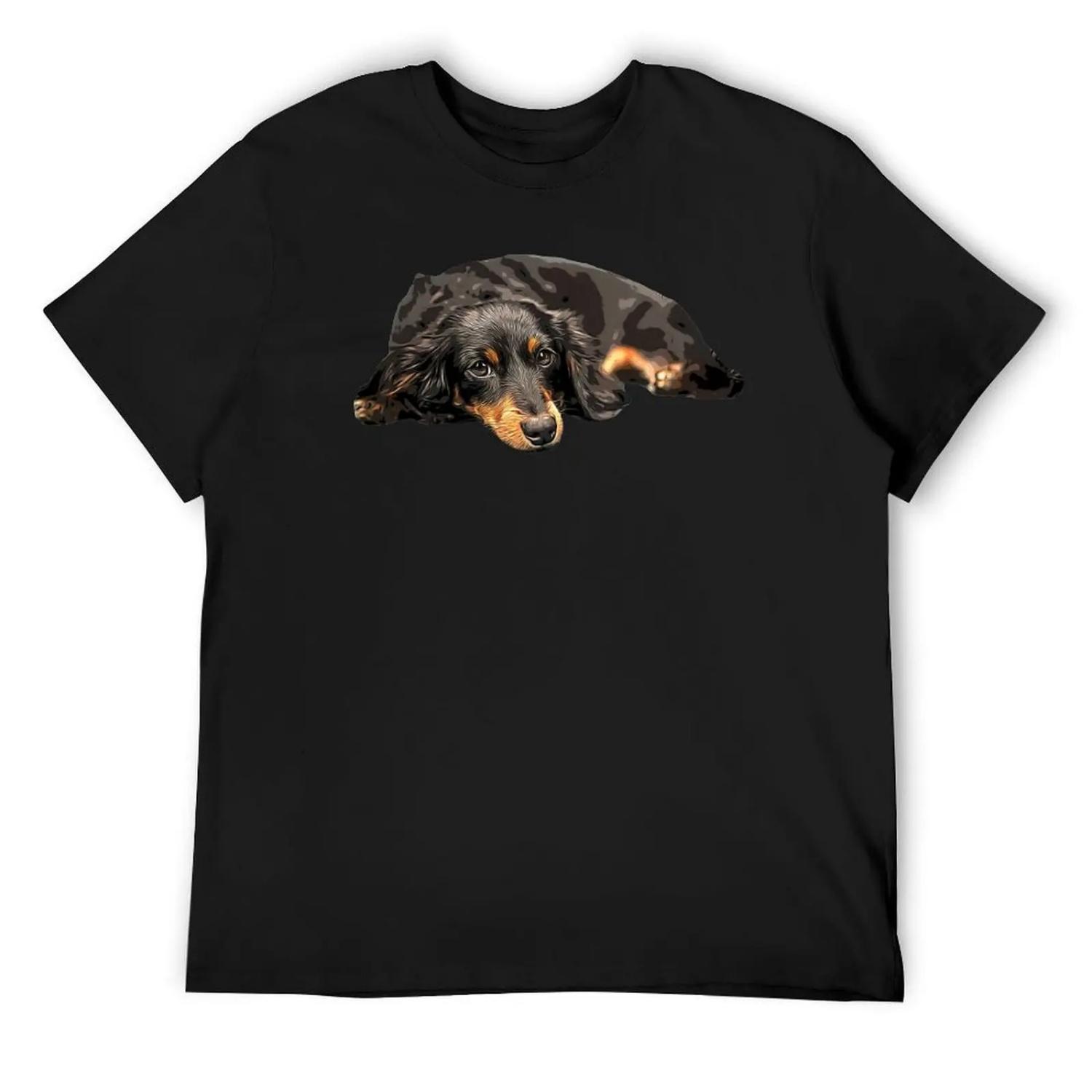 Mini Dachshund Long Haired Black and Tan Miniature T-Shirt S
