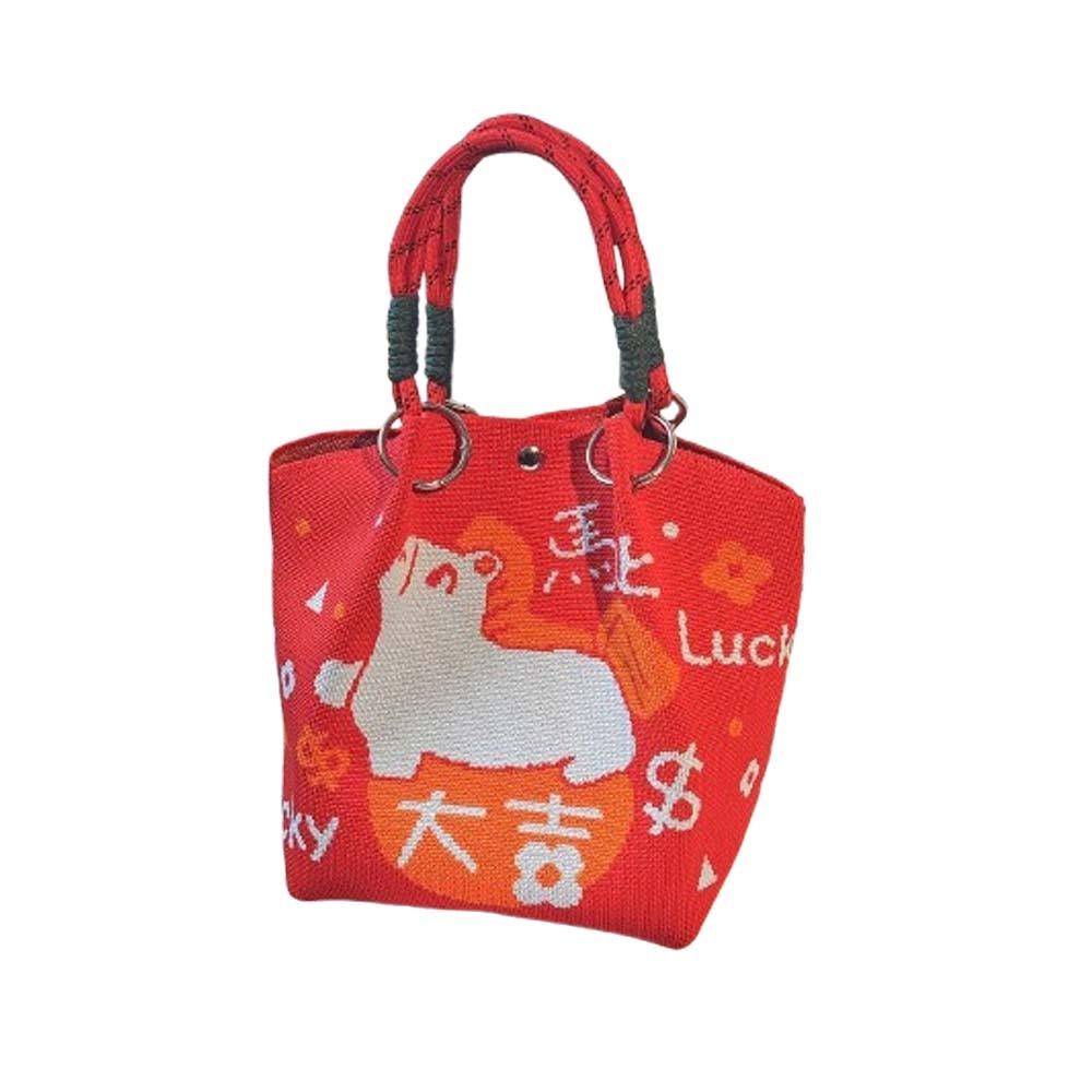 Chinese Style New Year Gift Bag 2026 Horse Year Tote Bag Fashion Bucket Bag  Daily Use Style 3